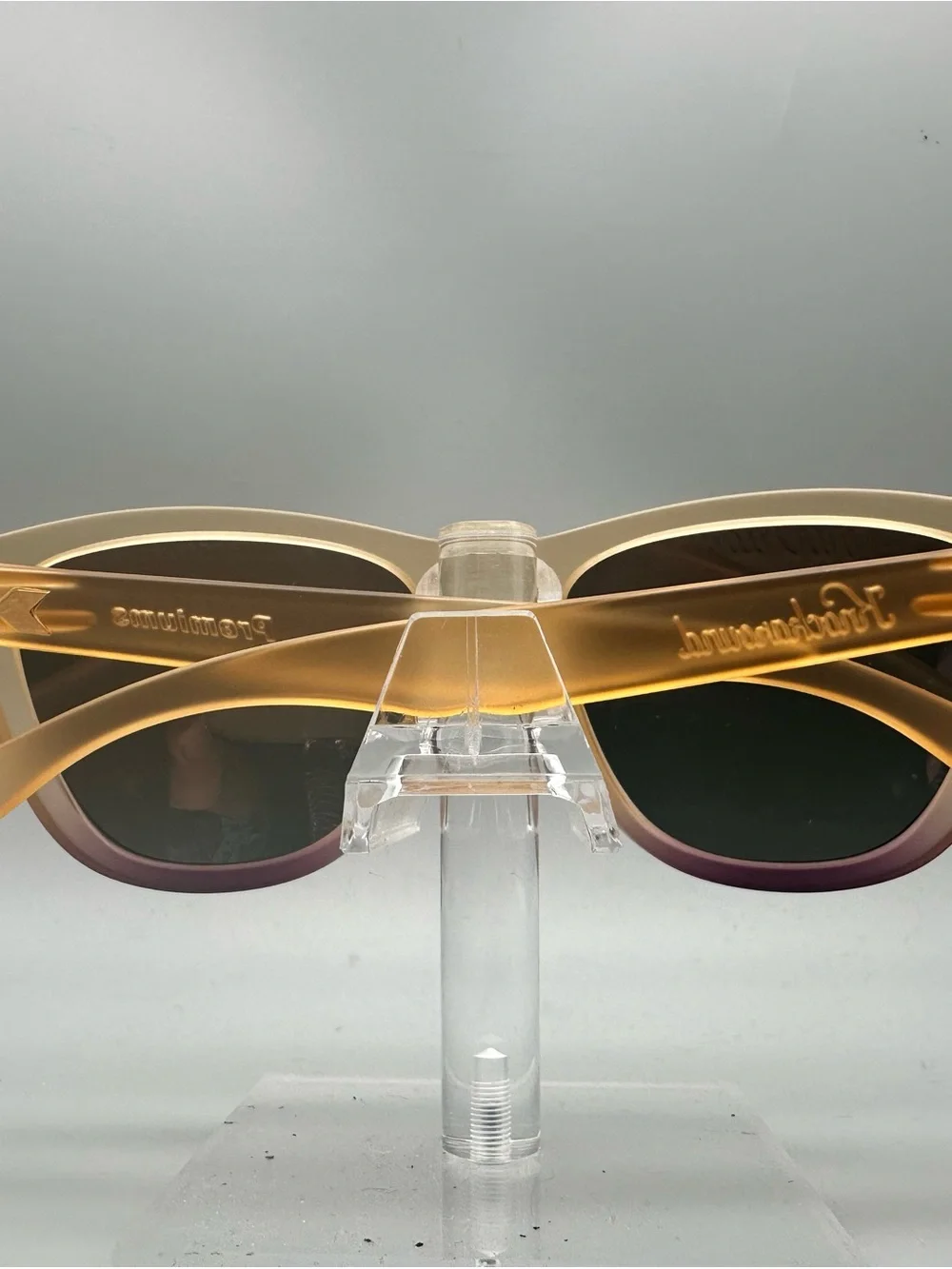 Knockaround Premiums Sunglasses Frosted Peach Purple Gradient Rose Gold Mirror